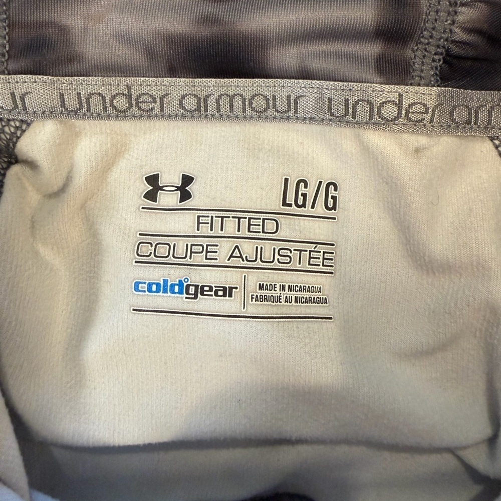 Under Armour 1/4 Zip Size Large Black Gray Tie Dye Print Long Sleeve Activewear - Picture 8 of 12